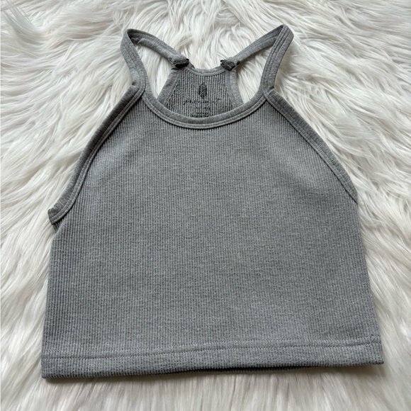 Free People Happiness Runs Crop Tank in Heather Grey - Picture 13 of 14